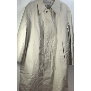 Lakeland Beige Tan Trench‎ Coat Full Length Zip Up Liner Size 42 Short